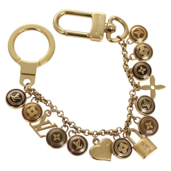 LOUIS VUITTON Porte Cles Chainne Pastille Key Holder Gold - Picture 1 of 15